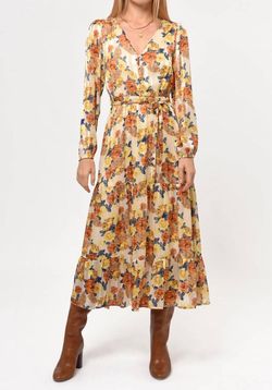 Style 1-4155658144-2696 GREYLIN Yellow Size 12 Plus Size Floral Long Sleeve Cocktail Dress on Queenly