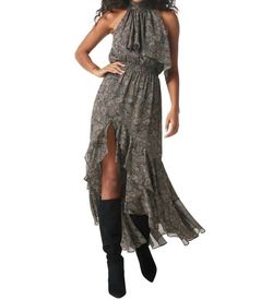 Style 1-4184714035-3236 Misa Los Angeles Black Size 4 Floor Length Side slit Dress on Queenly