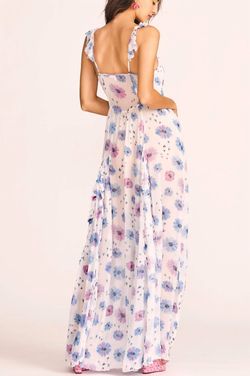Style 1-4185530884-5 LoveShackFancy Pink Size 0 Print V Neck Tall Height Side slit Dress on Queenly