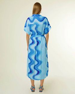 Style 1-4230877247-3855 FRNCH Blue Size 0 Tall Height Belt Cocktail Dress on Queenly