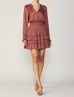 Style 1-4251848342-3236 current air Brown Size 4 Free Shipping Polyester Mini V Neck Cocktail Dress on Queenly