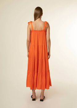Style 1-500821302-2901 FRNCH Orange Size 8 Silk Straight Dress on Queenly