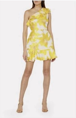 Style 1-536968658-649 MILLY Gold Size 2 Free Shipping Floral Polyester Cocktail Dress on Queenly