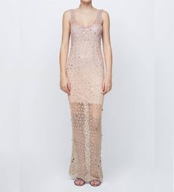 Style 1-570104723-2696 BEC + BRIDGE Nude Size 12 Sequined Mini Free Shipping Tall Height Cocktail Dress on Queenly