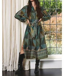 Style 1-699773040-2901 DRESS FORUM Green Size 8 Tall Height Sleeves Print Cocktail Dress on Queenly