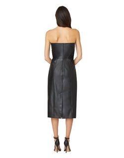 Style 1-858914795-1901 Shoshanna Black Size 6 Side Slit Tall Height Strapless Cocktail Dress on Queenly