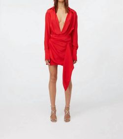 Style 1-866538037-1231 GAUGE 81 Red Size 36 V Neck Long Sleeve Tall Height Cocktail Dress on Queenly