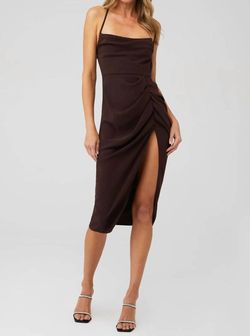 Style 1-1623258543-2901-1 Amanda Uprichard Brown Size 8 Side Slit Cocktail Dress on Queenly