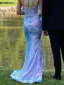 Jovani Multicolor Size 4 Prom 50 Off Floor Length Jersey Mermaid Dress on Queenly