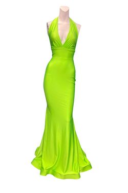 Style 378 Jessica Angel Green Size 4 Prom Plunge Jesssica Angel Pageant Mermaid Dress on Queenly
