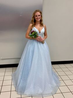 Sherri Hill Blue Size 4 Corset Ball gown on Queenly