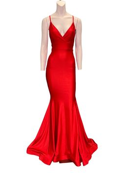 Style 347 Jessica Angel Red Size 0 Prom 347 Fitted Mermaid Dress on Queenly