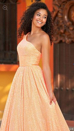 Style 54847 Sherri Hill Nude Size 10 50 Off Prom One Shoulder Floor Length Ball gown on Queenly