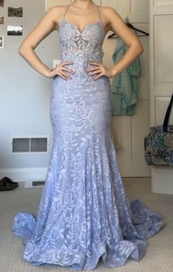 Style 810554 Clarisse Blue Size 0 810554 Pageant Floor Length Mermaid Dress on Queenly