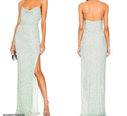 Style Loretta Gown Retrofte Loretta Gown Blue Size 12 Prom Plus Size Gala Floor Length Side slit Dress on Queenly