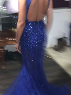 Panoply Blue Size 2 Floor Length Prom Mermaid Dress on Queenly