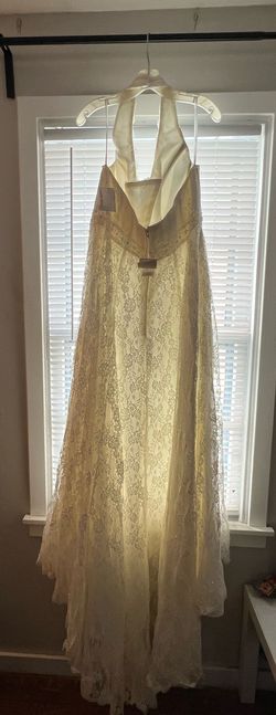 David's Bridal White Size 18 Plus Size Wedding Jersey Floor Length A-line Dress on Queenly