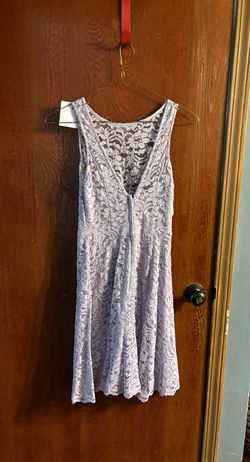 David's Bridal Purple Size 0 Lavender Bridesmaid Prom Lace Straight Dress on Queenly