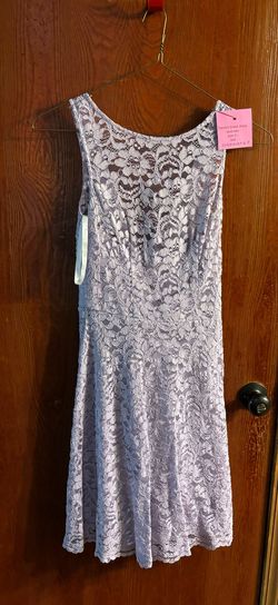 David's Bridal Purple Size 0 Lavender Bridesmaid Prom Lace Straight Dress on Queenly