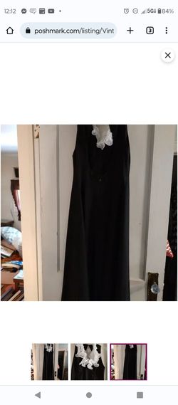 Hand made Black Size 10 Ruffles Wednesday Floor Length Ball gown on Queenly