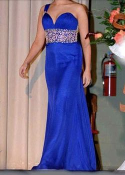 Tony Bowls Blue Size 4 Pageant Sweetheart Floor Length Straight Dress on Queenly
