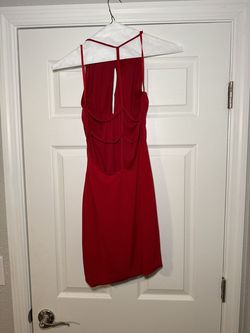 Jovani Red Size 4 High Neck Appearance 50 Off Cocktail Dress on Queenly