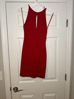 Jovani Red Size 4 Mini High Neck Backless Nightclub Cocktail Dress on Queenly