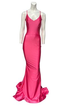 Style 636 Jessica Angel Hot Pink Size 0 Black Tie Sweetheart Straight Dress on Queenly
