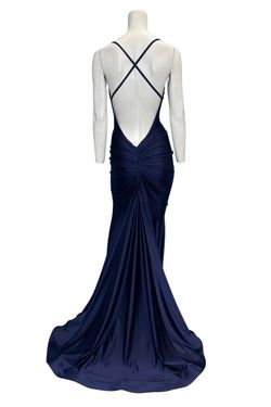 Style 636 Jessica Angel Blue Size 0 Navy Fitted Straight Dress on Queenly