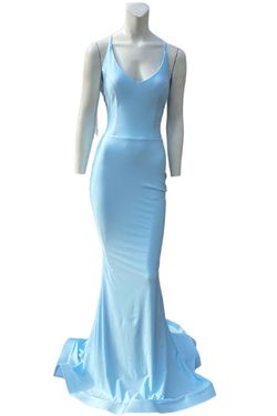 Style 636 Jessica Angel Blue Size 0 636 Floor Length Straight Dress on Queenly