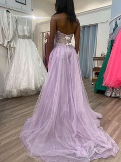 Style PS22926 Portia and Scarlett Purple Size 0 Lavender Tulle Halter Straight Dress on Queenly