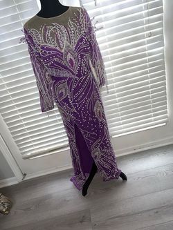 Purple Size 14 Side slit Dress on Queenly