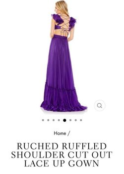Mac Duggal Purple Size 6 Jersey Plunge A-line Dress on Queenly