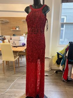 Style 3436 Primavera Red Size 6 50 Off Side slit Dress on Queenly