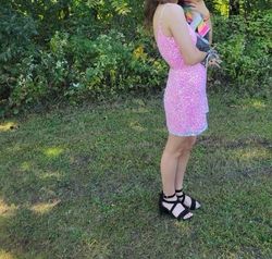 Ashley Lauren Pink Size 4 50 Off Homecoming Jersey Cocktail Dress on Queenly