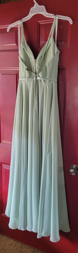 Christina Wu Green Size 2 Black Tie Floor Length Straight Dress on Queenly