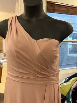 Style 2253 Bari Jay Pink Size 16 Floor Length 2253 One Shoulder Side slit Dress on Queenly