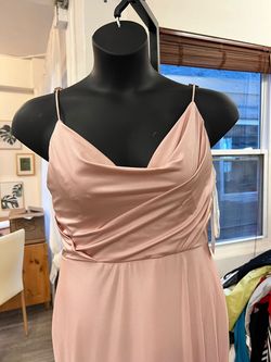 Style 2007 Bari Jay Pink Size 12 Prom Plunge Wedding Guest Mermaid Dress on Queenly