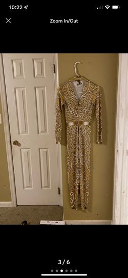 Gold Size 16 Jumpsuit Dress on Queenly