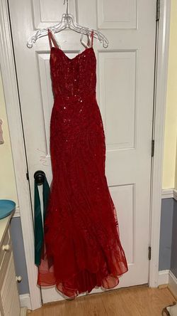 Sherri Hill Red Size 00 Military Short Height Square Neck Mermaid Dress on Queenly