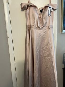 Style 2186x Xscape Pink Size 16 Floor Length Jersey Plus Size Side Slit Ball gown on Queenly