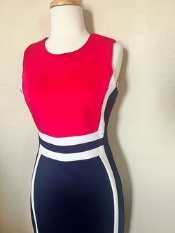 Calvin Klein Multicolor Size 4 Midi Jersey Swoop Cocktail Dress on Queenly