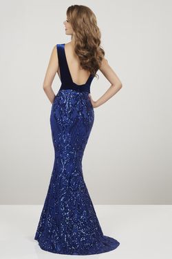 Style 14927 Panoply Blue Size 6 Jersey Tall Height Floor Length A-line Dress on Queenly