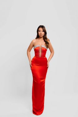 Style Hailey Minna Fashion Red Size 0 Satin Pageant Straight Dress on Queenly