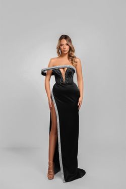 Style Bia Minna Fashion Black Tie Size 4 Floor Length Side slit Dress on Queenly
