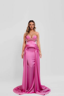 Style Elodina Minna Fashion Pink Size 0 Floor Length Tall Height Overskirt Straight Dress on Queenly