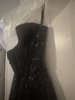 Sherri Hill Black Size 0 Strapless Pageant Free Shipping Cocktail Dress on Queenly