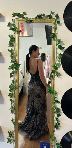 Style 06438 Jovani Black Size 0 06438 Floor Length Mermaid Dress on Queenly