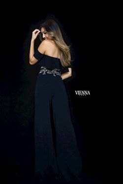 Style 8703 Vienna Black Size 2 8703 Belt Jumpsuit Dress on Queenly