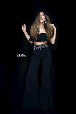Style 8703 Vienna Black Size 2 Sequined 8703 Jumpsuit Dress on Queenly